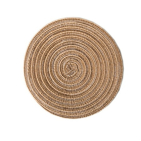 

Papaba Place Mat Round Shape Heat Insulation Cotton Kitchen Place Mat for Home