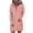 Pink, variant on Women's Casual Hooded Sweatshirt Dress Long Sleeve Button Front Pullover Lightweight Tunic Top