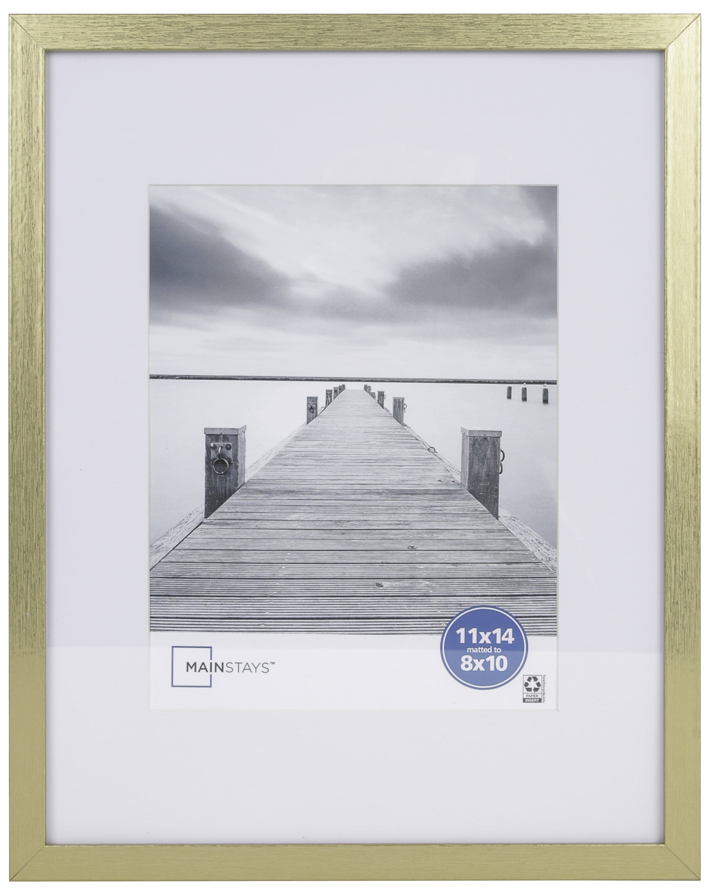 (2 pack) Mainstays – 8x10 Picture Frame – Gold Gallery Linear Program Wall Photo Frame