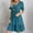 Blue, variant on Sakmal Midi Summer Dresses Pink Pleated T Shirt A Line Dress V Neck Elegant Dresses for Women