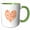 Green/White, variant on 3drose, a Heart Full of Peach Colored Hearts, 11oz Two-tone Green Mug