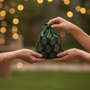 Sunsoul by Touchstone New Gorgeous Indian Traditional Leaf Printed Bags Pouches Potli For Gift Wedding Jewelry Packaging Bridal Party Favors Assorted Colors Set Of 9 For Women.