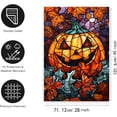 thumbnail image 2 of Spooky Pumpkin House Flag Scary Halloween Flags for Outside 28x40 Double Sided Large Stained Glass Fall Garden Flags Autumn Yard Flag for Outdoor Porch Lawn Farmhouse Thanksgiving Decor, 2 of 6