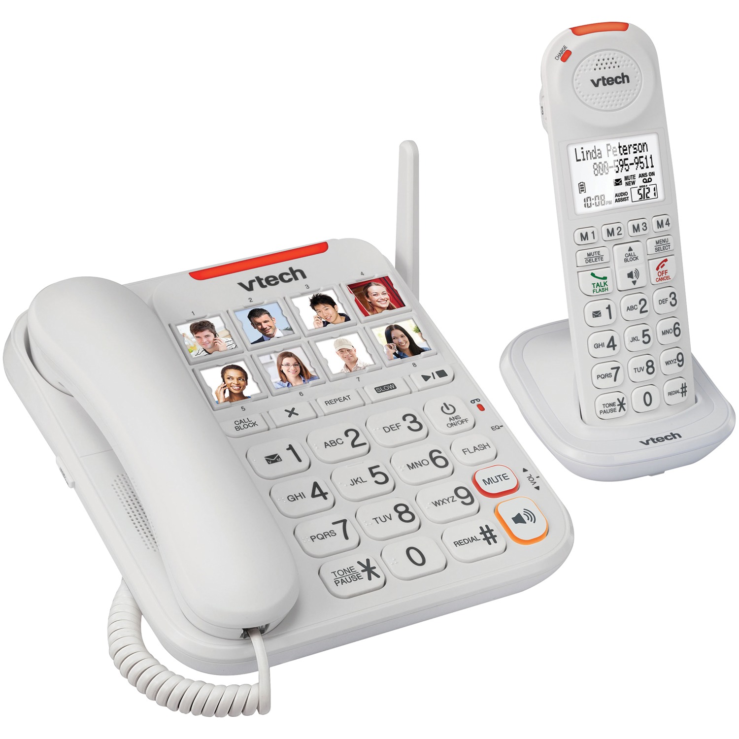 VTech Amplified Corded/Cordless Answering System with Big Buttons & Display, VTSN5147 - image 2 of 3