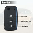 thumbnail image 3 of Unique Bargains Black Silicone Car Remote Control Key Fob Shell Protector for Volkswagen Jetta GTI Passat 3 Button Black, 3 of 6