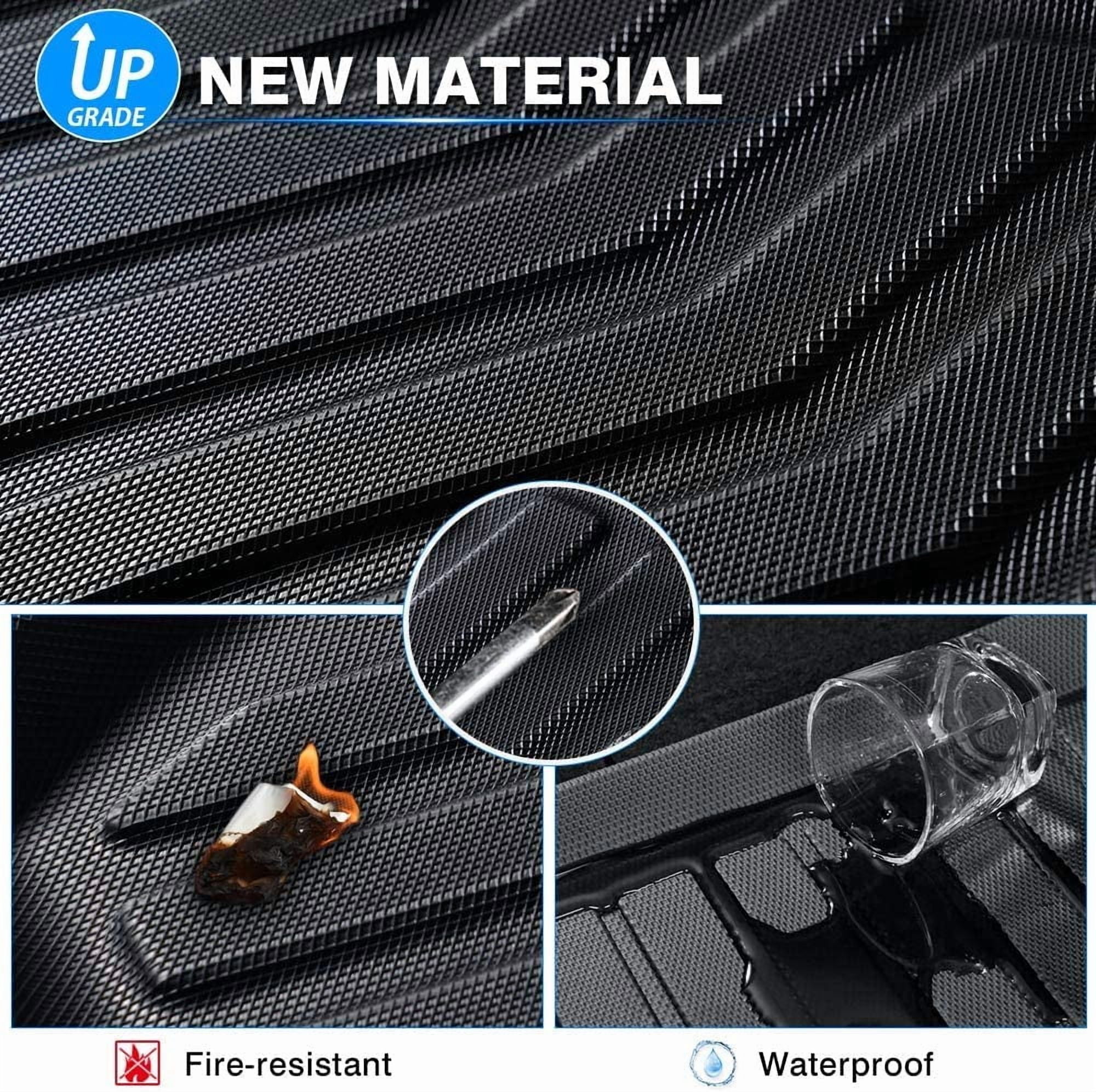Canvcle All Weather Floor Mats for Honda Fit 2015 2016 2017 2018 2019 2020 Custom Fit Floor Liner 1st & 2nd Row Liners Black Non-Slip