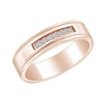 thumbnail image 2 of AFFY Father's Day Gift 0.15 Carat (Cttw) Round Shape White Natural Diamond Men's Engagement Wedding Band Ring In 14k Solid Rose Gold Ring Size-9.5, 2 of 2