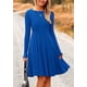 thumbnail image 3 of Vestido PRETTYGARDEN de Otoño Azul de Punto Acanalado de Manga Larga Talla L, 3 of 8