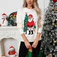 thumbnail image 6 of DailyTrove Women's Santa Claus Print Sweater, Long Sleeve, Christmas Holiday & Party Wear, Soft Wool Blend, Plus Size Friendly, 6 of 6