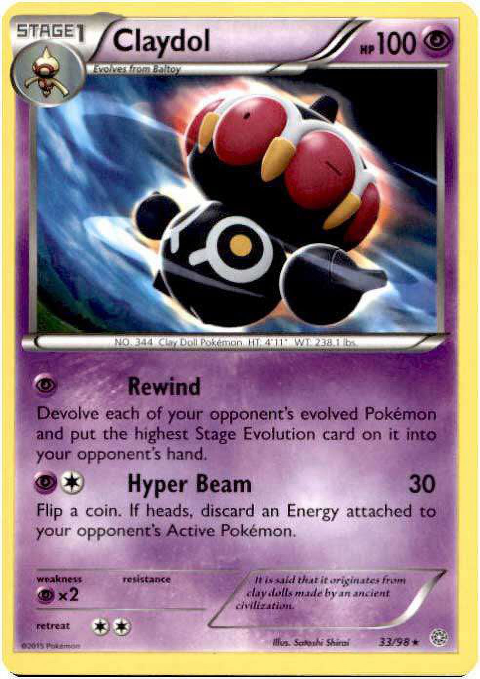Pokemon X & Y Ancient Origins Single Card Rare Claydol #33