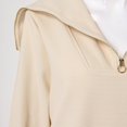 thumbnail image 3 of Vedolay Half Zip Sweatshirt Women Hoodies for Women Oversized Sweatshirts Pullover Long Sleeve Half Zip Hoodies Fall Tops,Beige XL, 3 of 5