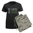 thumbnail image 5 of CafePress - Be Happy Be Vegan Women's Dark Pajamas - Women's Short Sleeve Print T-Shirt and Pants Dark Cotton Pajama Set, 5 of 7