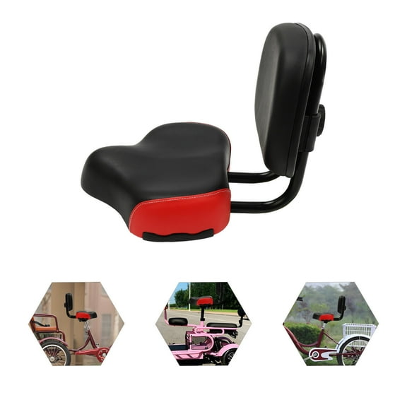 Tricycle Seat with Backrest, Comfortable, Extra Wide Tricycle Saddle Seat for Exercise Cushion Black