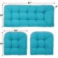 thumbnail image 4 of Outdoor 3 Piece Wicker Chair Cushion Set, 1 Loveseat Wicker Settee Cushion & 2 U-Shape Cushion for Patio Bench All Weather, 4 of 8