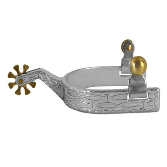 Hilason Western Horse Riding Man Hand Gorgeous Design Roping Stainless Steel Solid Brass Rowel Spur
