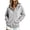 Gray, variant on Women's Snap Button Hoodie with Thumbhole Cuffs - Drawstring Long Sleeve Pullover Sweatshirt, Casual Winter Jacket with Kangaroo Pocket