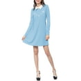 thumbnail image 3 of MODA NOVA Junior's Contrast Collar Flare Hem Above Knee Dress, 3 of 6