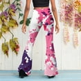 thumbnail image 6 of BOOMILK Flare Leg Pants for Women High Waisted Trendy Printed Bell Bottoms Slim Fit Casual Pants Pink, 6 of 6