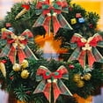 thumbnail image 4 of CSChome Christmas Bow Pendant Colorful Ribbon -Knot Xmas Tree Hanging Ornament Handmade Craft Gift Merry Christmas Pendant with Bells Crisp Sound, 4 of 7