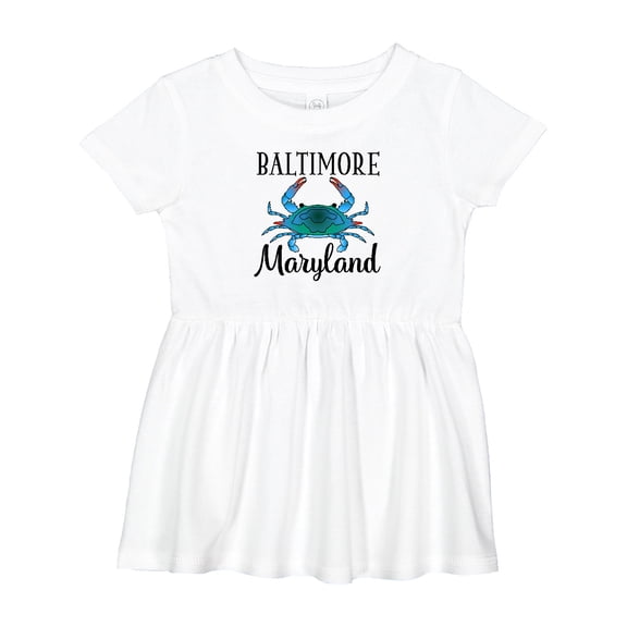 Inktastic Baltimore Maryland Vacation Blue Crab Girls Baby Dress