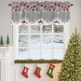 thumbnail image 4 of Valances for Windows Christmas Ornaments Red Ball Rod Pocket Short Curtain for bathroom living room bedroom Winter Snowflake on Grey 1 Panel 54x18in, 4 of 7