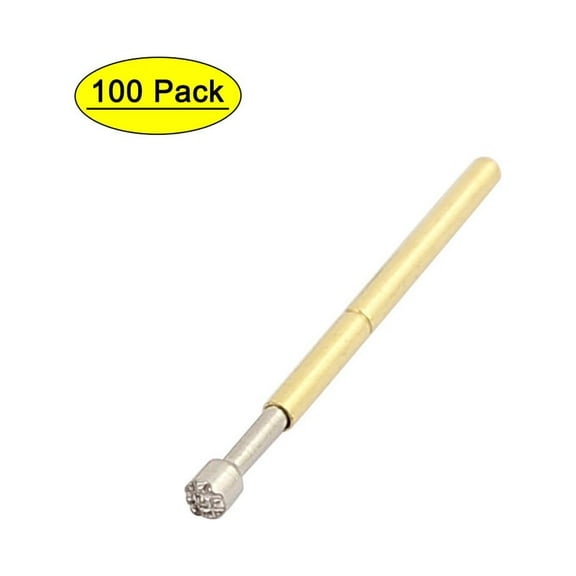 100Pcs P75-H2 1.0mm Dia 16.5mm Length Metal Spring Pressure Test Probe Needle