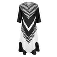 thumbnail image 4 of Gibobby Vestido casual de punto para mujer Womens Casal Plus Size Summer Boho Chiffon Print Midi Skater Dress With Ruffle Sleeve NEM297(Negro,G), 4 of 5