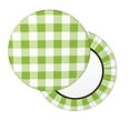 thumbnail image 7 of Uemuo White Green Plaid Pattern Round Bar Stool Seat Covers Washable Stool Cushion Slipcover Elastic Bar Chair Covers-14 inch, 7 of 7