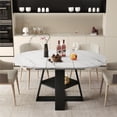 thumbnail image 6 of Hawsaiy 43.3-59 in Extendable Oval Dining Table for 4-6, Space-Saving Round Kitchen Table with Hidden Leaf Storage & Bottom Shelf for Small Space, White, 6 of 10