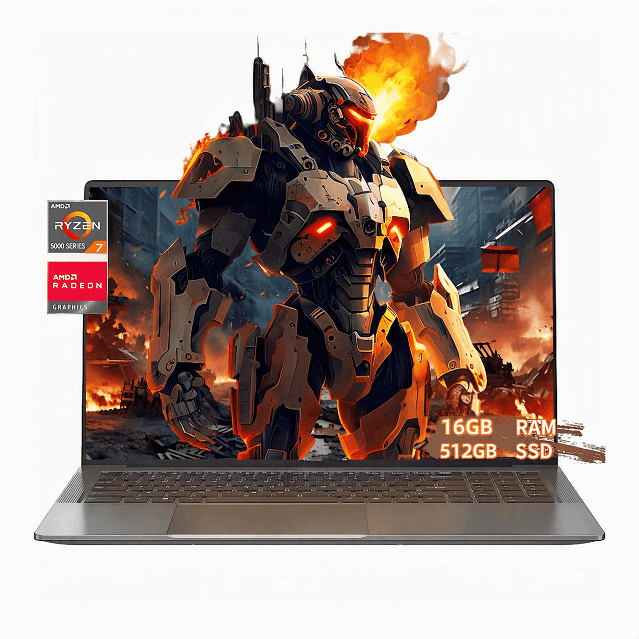 Laptop 15.6 FHD Gaming Laptop, AMD Ryzen 7 5825U, 16GB RAM, 512GB SSD, Windows 11PRO, Graphite, WiFi 6, Backlit KB.