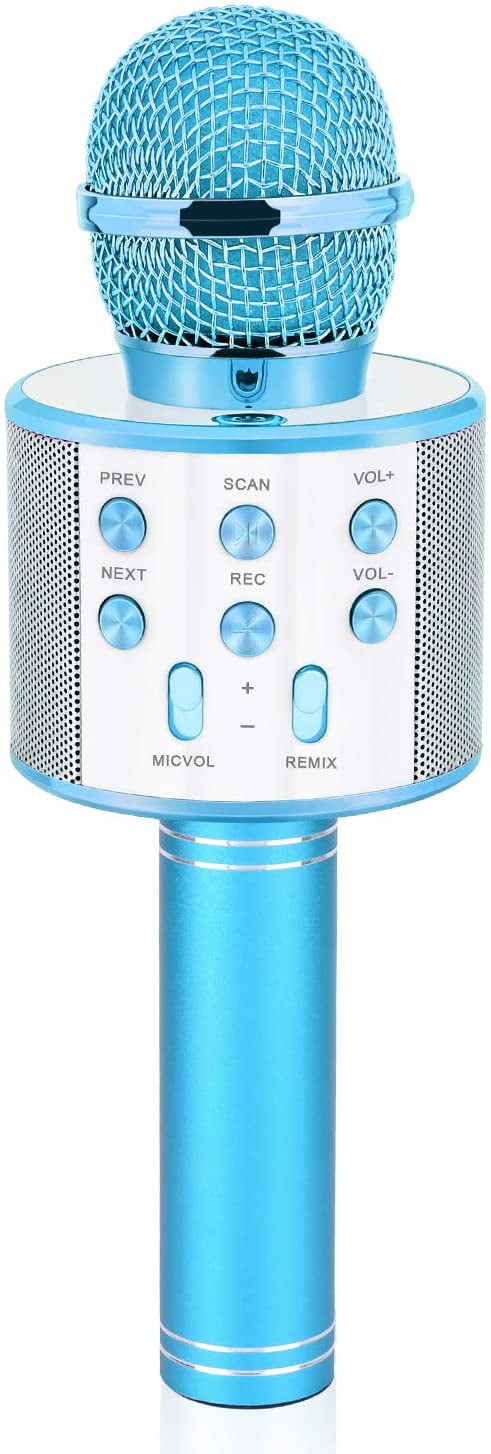 Kids Microphone Bluetooth Karaoke Microphone Surprise Toys for 3-12 Year Old Girls Kids Birthday Gifts Presents for Girls Boys Kids Age 3-12 Champagne Tesoky Toys for 3-12 Year Old Girls 
