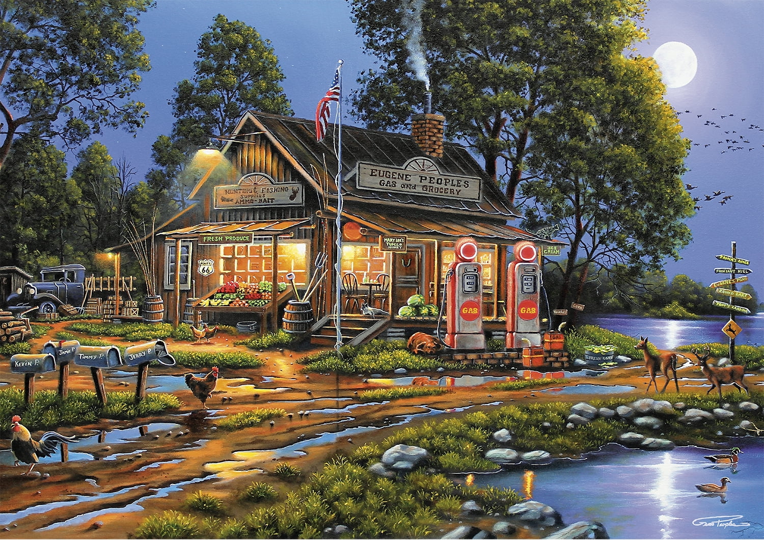 Buffalo Games Americana Collection - Eugene's Gas and Grocery 500 Pieces Jigsaw Puzzle