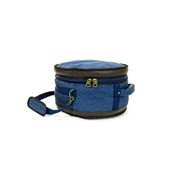 Barton GSP Premium Snare Drum Bag, 14" x 8", Blue & Brown Oxford