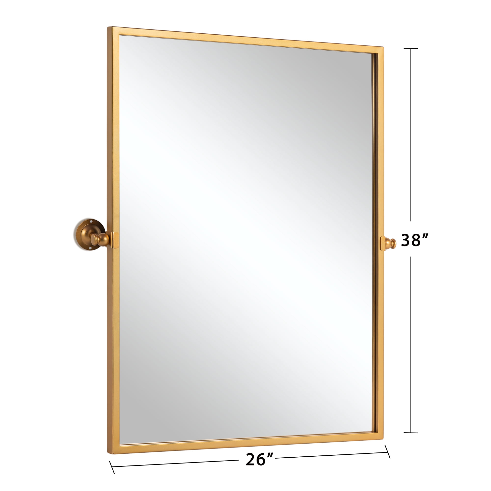 Arched Wall Mirror Small Arch Mirror Right Angle Mirror 38"x26",Gold,Iron