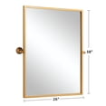 thumbnail image 4 of Neutypechic Right-angled Wall/Vanity/Decor Mirror for Bathroom Bedroom Livingroom Entryway;37.8"x26.0";Metal Frame；Gold, 4 of 4