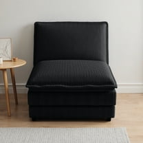 EPOWP Corduroy Single Sofa Chair for Modular Sectional Sofa, Black, 2 PCS