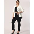 thumbnail image 3 of Blazer de talgrande pamujer con solacon muescas, dobladillo con volantes y péplum, paNavidad Blanco 5X, 3 of 5
