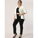 thumbnail image 3 of Blazer de talgrande pamujer con solacon muescas, dobladillo con volantes y péplum, paNavidad Blanco 5X, 3 of 5