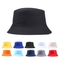 thumbnail image 1 of Grofry Portable Solid Color Folding Fisherman Sun Hat Outdoor Men Women Bucket Cap Beige, 1 of 8