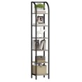 thumbnail image 2 of Hzuaneri Bookshelf Bookcase Narrow Bookcase Shelf Organizer with Steel Frame for Study Living Room Bedroom Kitchen Home Office Industrial Bookshelf 6-Tier Greige, 2 of 8