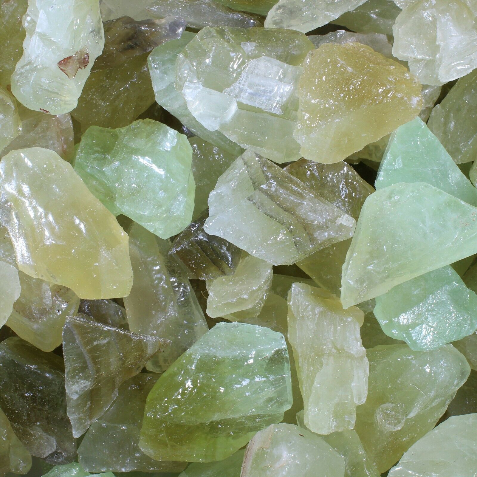 Green Calcite Crystal Collection Bulk Rough High Carat Mineral Heal