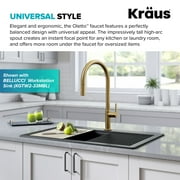 Kraus Oletto High-Arc Single Handle Pull-Down Kitchen Faucet in Brushed Brass