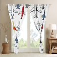 thumbnail image 2 of Airplane Curtains Vintage Aircraft 30%-50% Blackout Curtains,Fighter Plane Silhouette Curtains & Drapes Airliner Aeroplane Military Transport Themed Room Decor,Plain White, 2 of 6