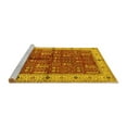 thumbnail image 2 of Ahgly Company Machine Washable Indoor Round Oriental Yellow Industrial Area Rugs, 4' Round, 2 of 4