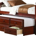 thumbnail image 3 of Wooden Twin Size Daybed with Trundle and Three Spacious Drawers Brown- Saltoro Sherpi, 3 of 5