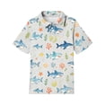 thumbnail image 4 of Girls Polo Shirt Short Sleeve Henley Cute Cartoon Animal Print School Uniform Button Closure Active Comfy T Shirts, 150, 4 of 5