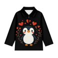 thumbnail image 3 of Psesaysky Girls Long Sleeve Shirts Cute Penguin Print Quick Dry Athletic Tops Quarter Zip Pullover Kids Teens Sportswear for Golf Yoga Tennis 12-13 Years, 3 of 6