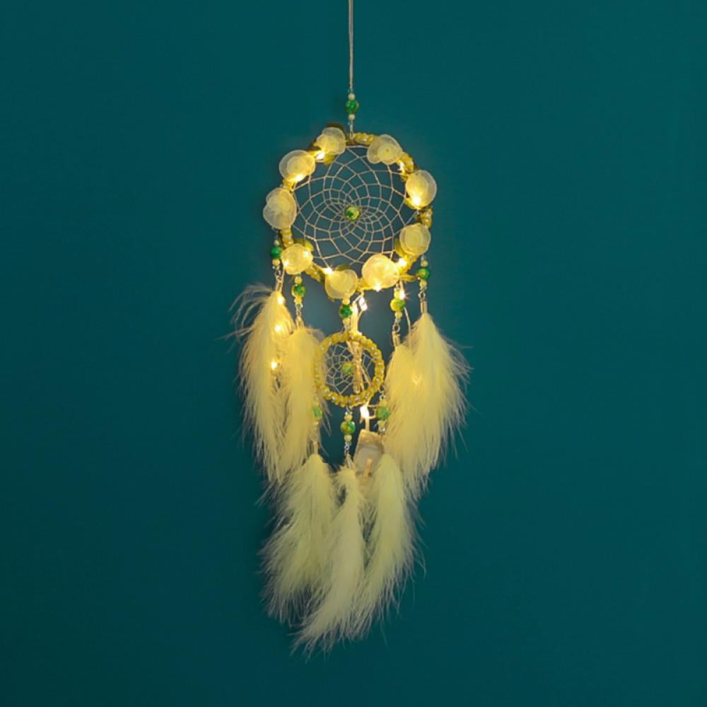 Dream Catcher LED Feather Dreamcatcher String Light Baby Room Home Hanging Decor 