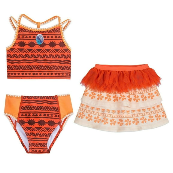 Disney Moana 3 PC Deluxe Swimsuit Set Girl Size 4