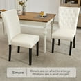 thumbnail image 4 of Foredo Velvet Dining Chairs, Modern Upholstered Dining Room Chair, Side Chairs with Button Tufting and Nailhead Trim for Kitchen Dining Room, Set of 2, Beige, 4 of 9
